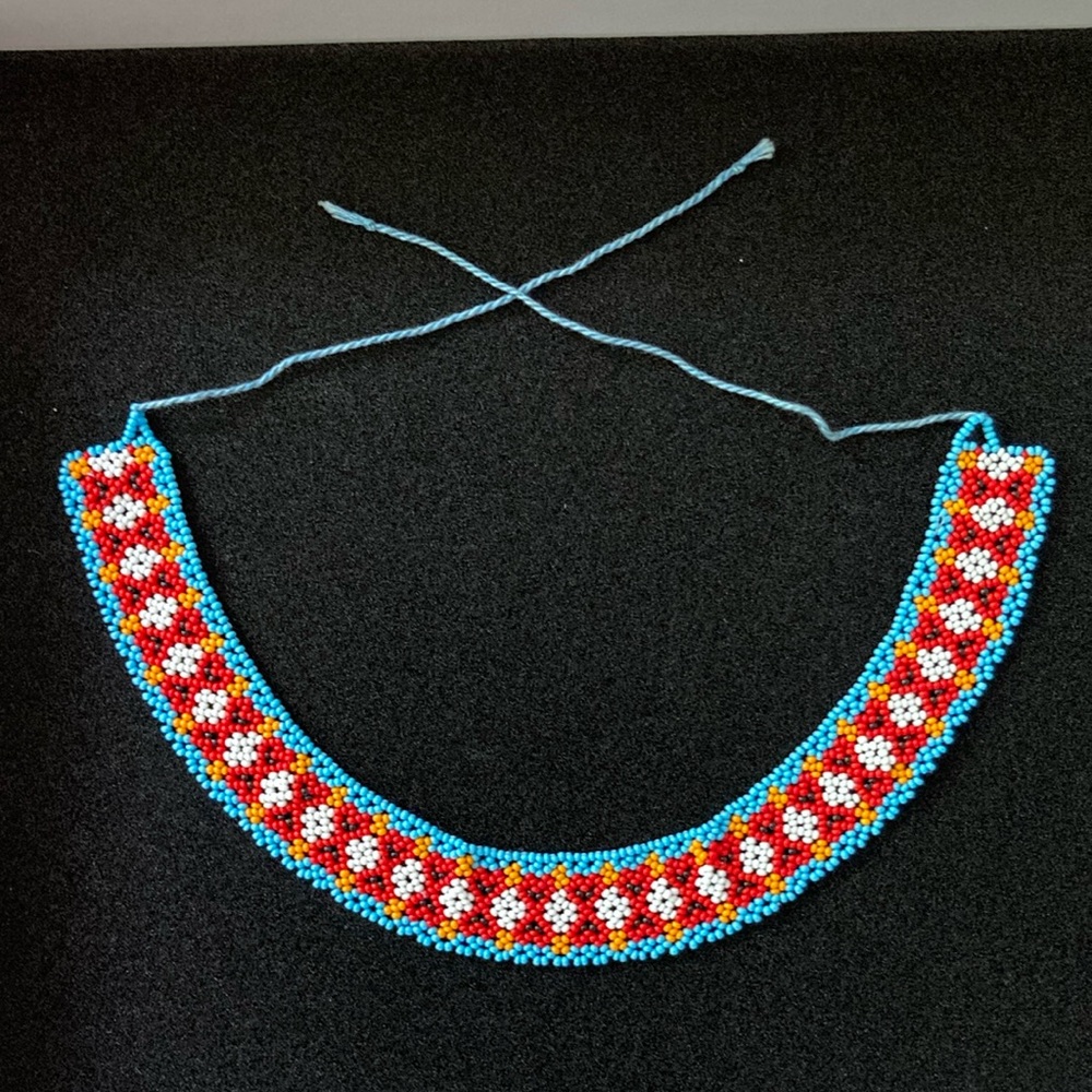 Vtg Romanian handmade beaded choker
